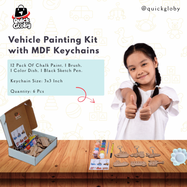 Vehicle Painting Kit with MDF Keychains